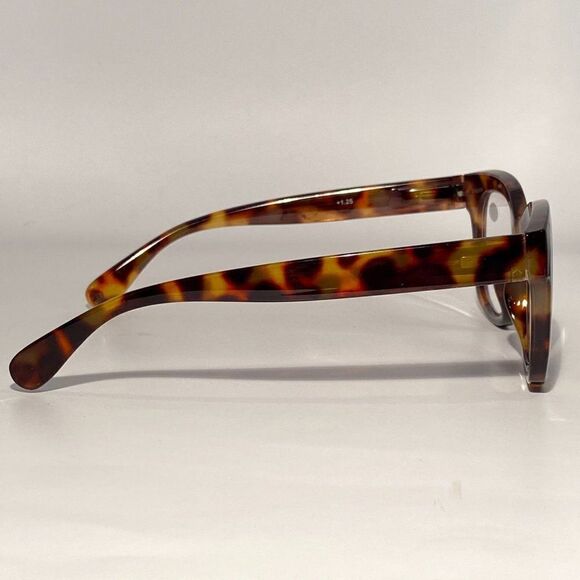 0816 Mona Reading Glasses 1.25 Brown Tortoise Readers Rounded Square Frame NWT - Picture 5 of 8